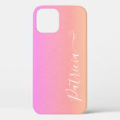 Coques Case-Mate iPhone Arrière - plan d'aérographe rose vierge Nom Custom (Verso)