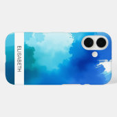 Coques Case-Mate iPhone Arrière - plan d'aquarelle artistique | Votre nom  (Verso (horizontal))
