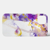 Coques Case-Mate iPhone arrière - plan d'aquarelle jaune et violet (Verso (horizontal))