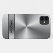 Coques Case-Mate iPhone Arrière - plan d'argent métallique (Dos (Horizontal))