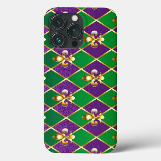 Coques Case-Mate iPhone Arrière - plan de bijoux Mardi Gras (Verso)