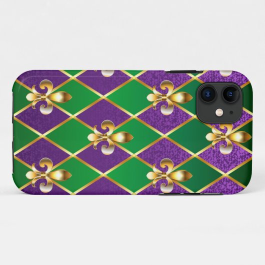 Coques Case-Mate iPhone Arrière - plan de bijoux Mardi Gras (Dos (Horizontal))