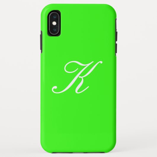 Coques Case-Mate iPhone Arrière - plan de couleur solide vert néon initial (Dos)