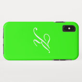 Coques Case-Mate iPhone Arrière - plan de couleur solide vert néon initial (Dos (Horizontal))