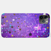 Coques Case-Mate iPhone Arrière - plan de feuille violet avec étoiles (Dos (Horizontal))