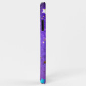 Coques Case-Mate iPhone Arrière - plan de feuille violet avec étoiles (Dos/Droite)