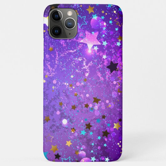 Coques Case-Mate iPhone Arrière - plan de feuille violet avec étoiles (Dos)
