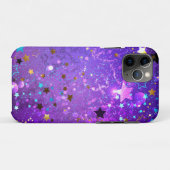 Coques Case-Mate iPhone Arrière - plan de feuille violet avec étoiles (Dos (Horizontal))