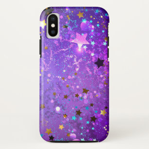 Case-Mate iPhone Case Arrière - plan de feuille violet avec étoiles