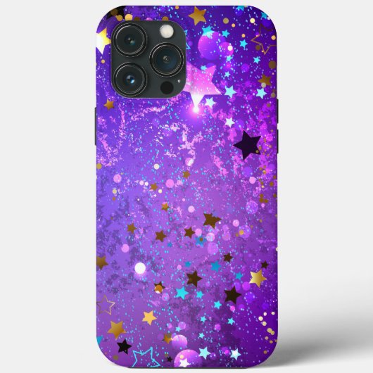 Coques Case-Mate iPhone Arrière - plan de feuille violet avec étoiles (Verso)