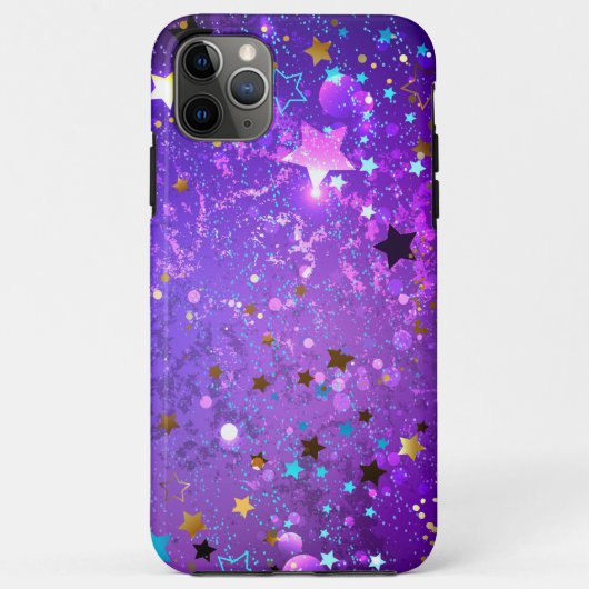 Coques Case-Mate iPhone Arrière - plan de feuille violet avec étoiles (Dos)