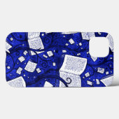 Coques Case-Mate iPhone Arrière - plan de livres bleus (Verso (horizontal))