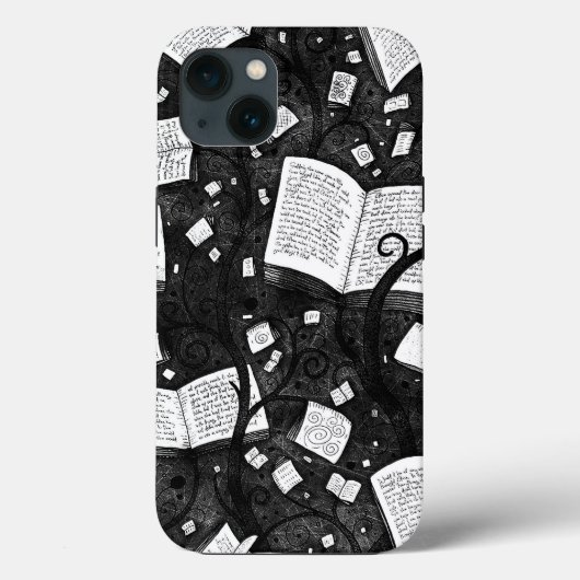 Coques Case-Mate iPhone Arrière - plan De Livres Noir Et Blanc (Verso)