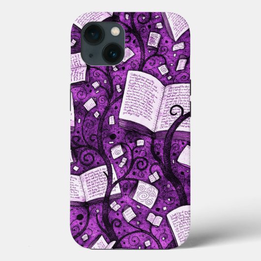 Coques Case-Mate iPhone Arrière - plan de livres roses (Verso)