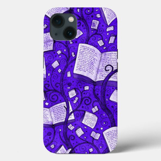 Coques Case-Mate iPhone Arrière - plan de livres violets (Verso)