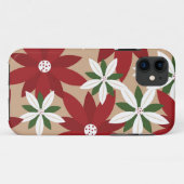 Coques Case-Mate iPhone Arrière - plan de Noël Poinsettia (Dos (Horizontal))