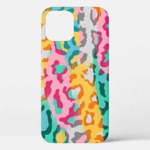 Case-Mate iPhone Case Arrière - plan de peau de léopard Abstrait coloré.