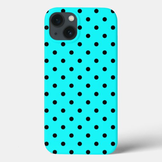 Coques Case-Mate iPhone Arrière - plan de pois turquoise (Verso)
