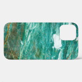 Coques Case-Mate iPhone Arrière - plan de texture de marbre vert ou émerau (Verso (horizontal))