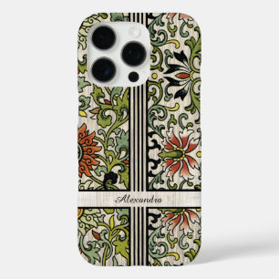 iPhone 16 Pro Case Arrière - plan de texture personnalisée Damask