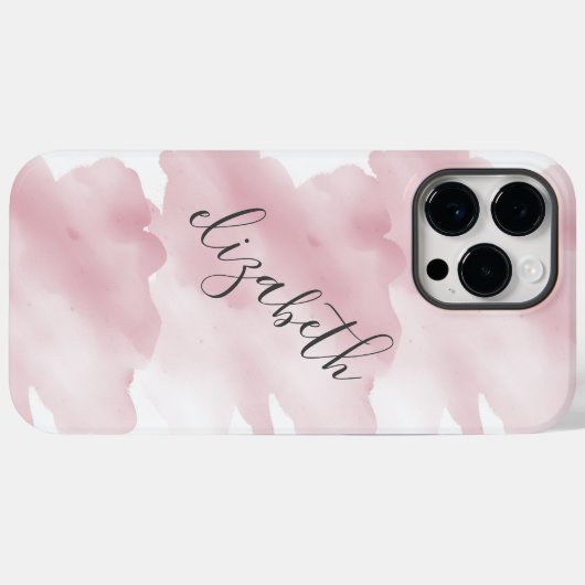 Coques Case-Mate iPhone Arrière - plan d'éclaboussure d'aquarelle rose mon (Verso (horizontal))