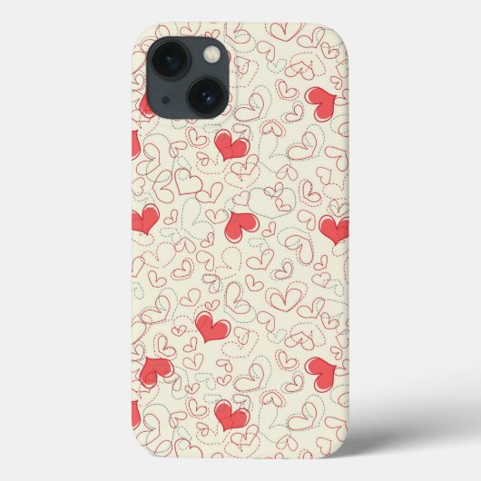 Coques Case-Mate iPhone Arrière - plan des Coeurs mignons (Verso)