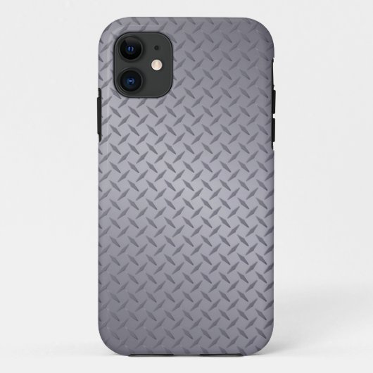 Coques Case-Mate iPhone Arrière - plan diamant en acier gris profond (Dos)
