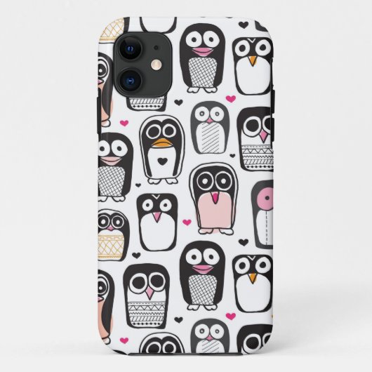 Coques Case-Mate iPhone arrière - plan d'illustration d'oiseau de pingouin (Dos)