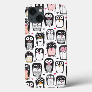 iPhone 13 Case arrière - plan d'illustration d'oiseau de pingouin