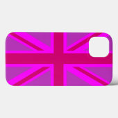 Coques Case-Mate iPhone Arrière - plan du drapeau britannique Hot Pink Fus (Verso (horizontal))