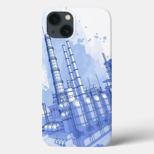 Case-Mate iPhone Case Arrière - plan d'usine chimique et d'aquarelle