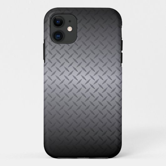 Coques Case-Mate iPhone Arrière - plan en acier Diamondplate noir à gris (Dos)