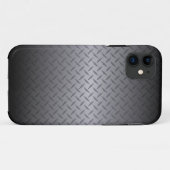 Coques Case-Mate iPhone Arrière - plan en acier Diamondplate noir à gris (Dos (Horizontal))