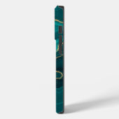 Coques Case-Mate iPhone Arrière - plan en marbre liquide turquoise avec or (Verso / Gauche)