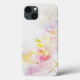 iPhone 13 Case arrière - plan floral avec des fleurs d'aquarelle