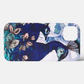 Coques Case-Mate iPhone Arrière - plan floral avec Peacocks (Verso (horizontal))
