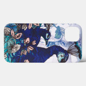 Coques Case-Mate iPhone Arrière - plan floral avec Peacocks (Verso (horizontal))
