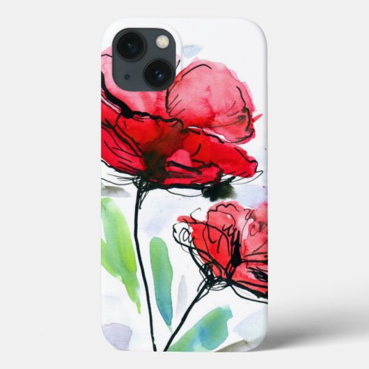 Coques Case-Mate iPhone arrière - plan floral peint Abstrait (Verso)