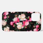 Coques Case-Mate iPhone Arrière - plan floral. Peonies rose et blanc sur u (Verso (horizontal))