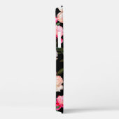 Coques Case-Mate iPhone Arrière - plan floral. Peonies rose et blanc sur u (Verso / Droite)
