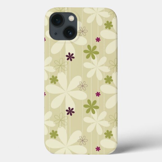Coques Case-Mate iPhone Arrière - plan floral rétro (Verso)