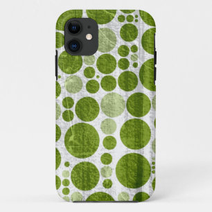 Coque iPhone 11 Arrière - plan grunge sans couture 2 de pois vert