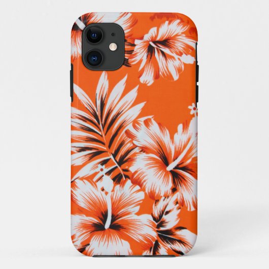 Coques Case-Mate iPhone Arrière - plan hawaïen de fleur de ketmie (Dos)