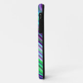 Coques Case-Mate iPhone Arrière - plan Lime Purple Cyan Stripes (Dos/Gauche)