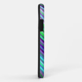 Coques Case-Mate iPhone Arrière - plan Lime Purple Cyan Stripes (Dos/Droite)