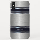 Coques Case-Mate iPhone Arrière - plan métallique géométrique gris clair (Dos)