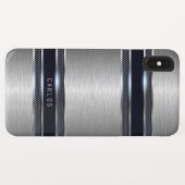 Coques Case-Mate iPhone Arrière - plan métallique géométrique gris clair (Dos (Horizontal))