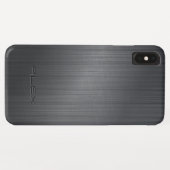 Coques Case-Mate iPhone Arrière - plan métallique gris foncé (Dos (Horizontal))