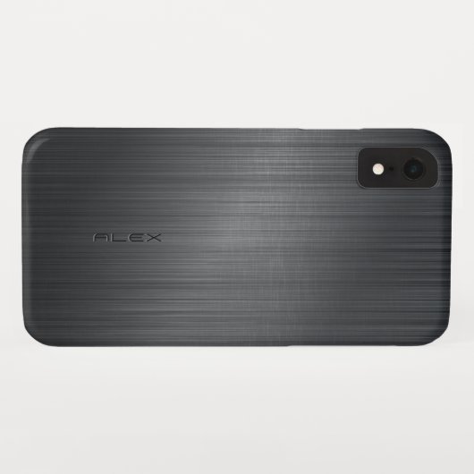 Coques Case-Mate iPhone Arrière - plan métallique gris foncé (Dos (Horizontal))