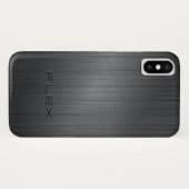 Coques Case-Mate iPhone Arrière - plan métallique gris foncé simple (Dos (Horizontal))